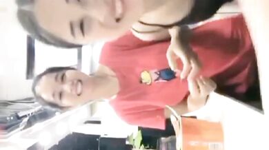 My sister was on a video call with her boyfriend. Suddenly she lifted up my sister's clothes, and her breasts were exposed. She asked her boyfriend whose breasts were prettier, mine or mine.