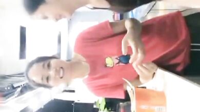 My sister was on a video call with her boyfriend. Suddenly she lifted up my sister's clothes, and her breasts were exposed. She asked her boyfriend whose breasts were prettier, mine or mine.