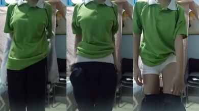 Schoolgirl stripping