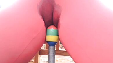 Sitting on a vibrator and squirting