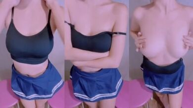 Big tits girl masturbates and squirts