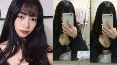 セクシーな女の子が胸を揉む自撮り