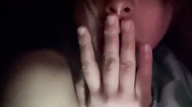 Milk girl masturbates naked late at night and eats the juice