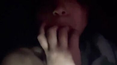 Milk girl masturbates naked late at night and eats the juice