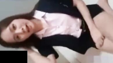 Thai girl rubs pillow and screams