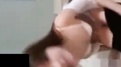 Thai girl rubs pillow and screams