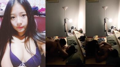 Taiwanese girl and tattooed boyfriend have sex at home and take selfies