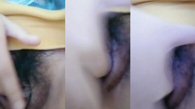 Micro-lens girl fingering the toilet