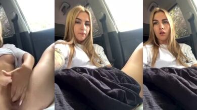 金髮妹車上自慰噴水