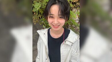 Bold Short-Haired Babe Strips Naked and Pleasures Herself in M-Leg Pose