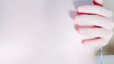 Flat-Chested Girl Masturbates to Squirting Orgasm