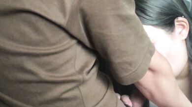 College Girl Gives a Blowjob in the Car