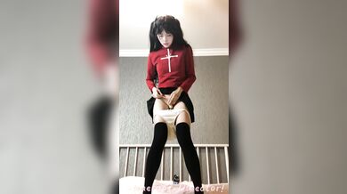 ⚫️⚫️最新宅男女神網紅極品美少女COSER{遠坂凜}鏡子反射假屌跳蛋自慰畫面很銷魂