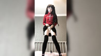 ⚫️⚫️最新宅男女神網紅極品美少女COSER{遠坂凜}鏡子反射假屌跳蛋自慰畫面很銷魂