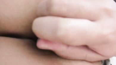 Milk girl rubs breast and masturbates with vibrator