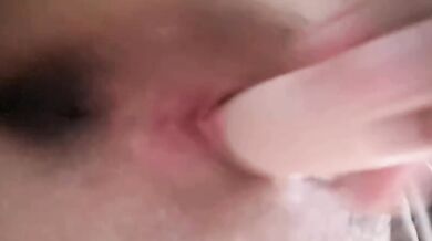 Milk girl rubs breast and masturbates with vibrator