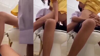 Thai Couple Drills Hole in Toilet for Sex