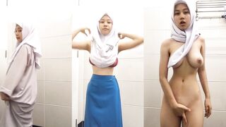 ムスリム女子学生、制服に隠された美しい肢体
