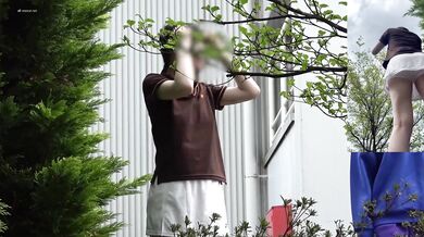 Two-Person Recording: Changing Outdoors is Full of Dangers! Clear Nip Slip Caught on IP Cam