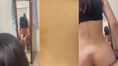 Em gái ngực lép cưỡi bạn trai trước gương