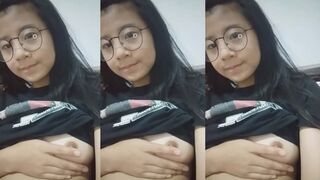 College Girl with Big Breasts Has Strong Sex Drive