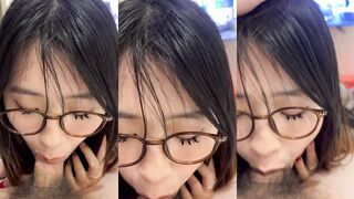 眼鏡禦姐口交深喉嚨