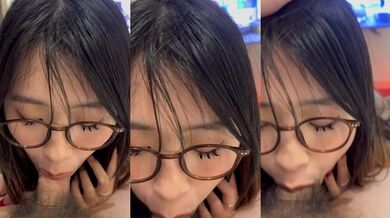 眼鏡禦姐口交深喉嚨