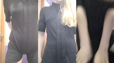 Blonde in Black Stockings Live in Bathroom