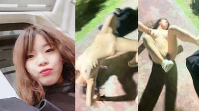 全裸ブリッジ 野外