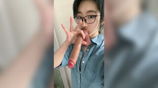 清純眼鏡兔牙騷妹子自拍5