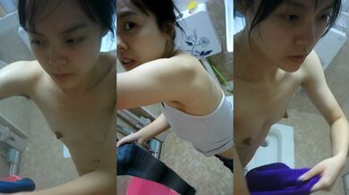 偷錄台灣大學小胸妹洗澡後穿衣服