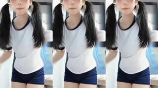 Super cute college girl does a striptease 1