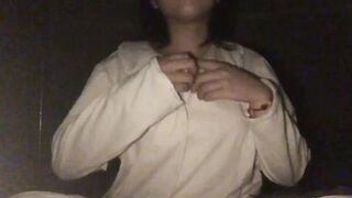 Short-haired girl selfie 2 - stripping and teasing