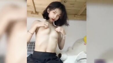 Beautiful girl dormitory selfie