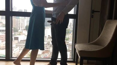 Malaysian sister in school uniform gives her boyfriend a blowjob