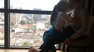 Malaysian sister in school uniform gives her boyfriend a blowjob