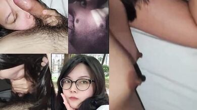 反差眼鏡大學生露臉主動含屌 黑森林騷逼前女友翹臀後入內射