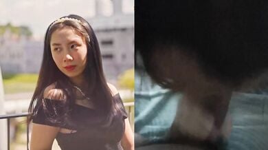 cute vs slut: singaporean whore pinky ho sucks and fucks big cock