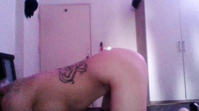 Vietnamese tattooed couple sex selfie