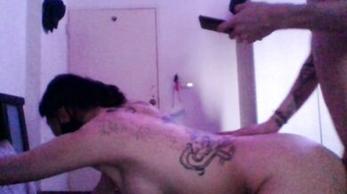 Vietnamese tattooed couple sex selfie