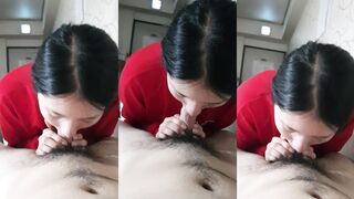 紅衣甜美妹子口交