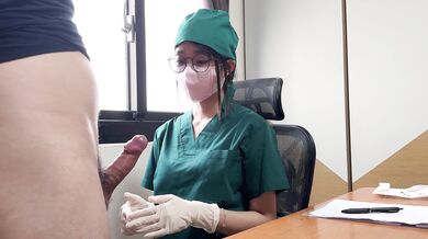 Beautiful doctor helps to extract sperm