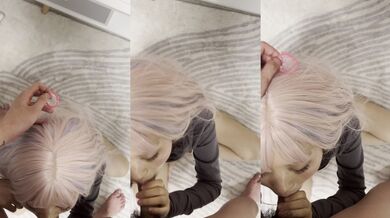 白髪の彼女のフェラチオセックス