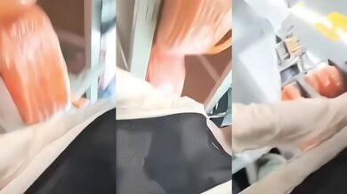 透明裝無底褲逛超市