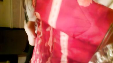 Classic creative couple selfie in hotel