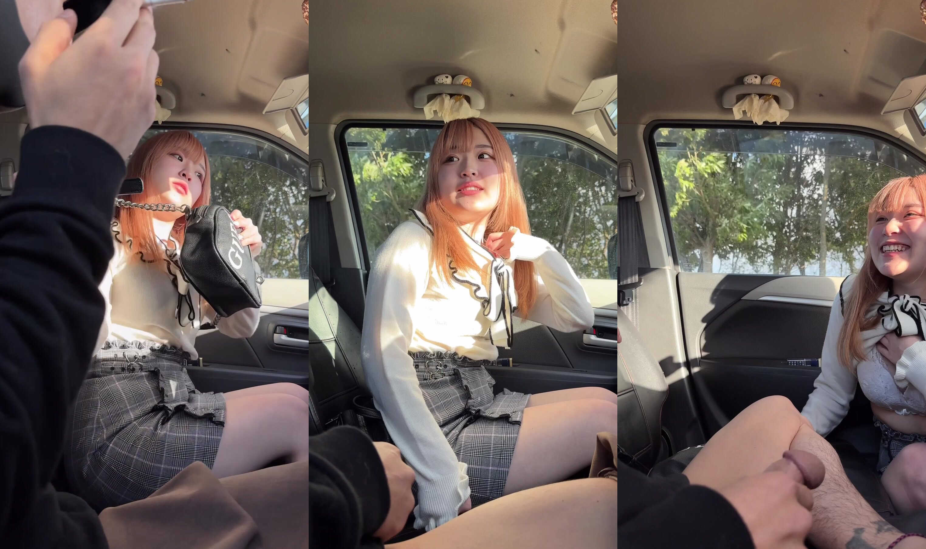 韓國G神車上讓微胖美少女口交