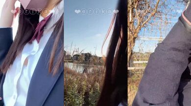 Big breasts JK Yuki exposed 3 Fishing pond