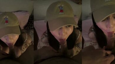 Beautiful girl wearing hat blowjob sex cumshot